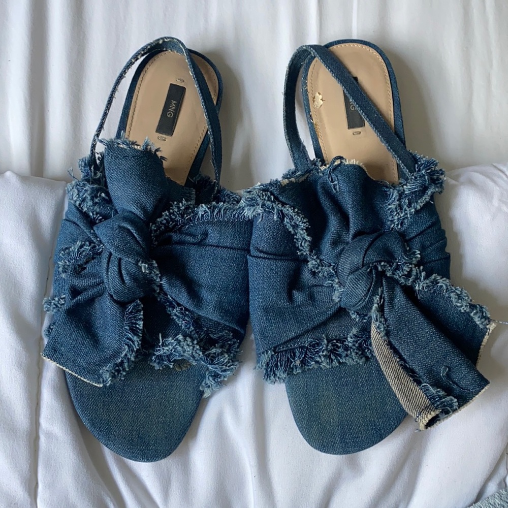 Mango blue denim sandals